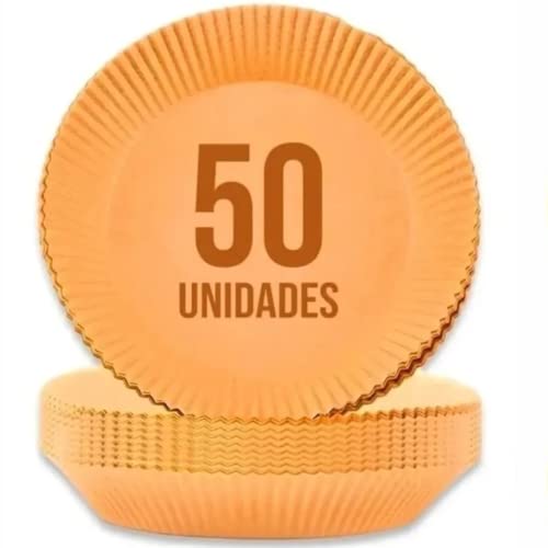 Forro de Papel Forma Antiaderente Cesto Protetor Para Airfryer Descartável Kit 50 Unidades
