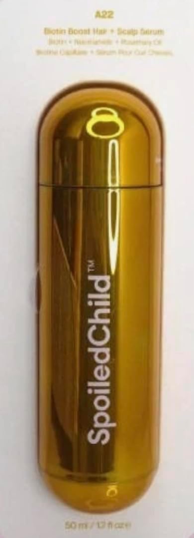 SpoiledChild A22 Biotin Boost Hair + Scalp Serum - Biotin, Niacinamide, Rosemary Oil - Hair Growth, Thickening & Scalp Health - Vegan & Paraben-Free - 50 ml Refill Capsule