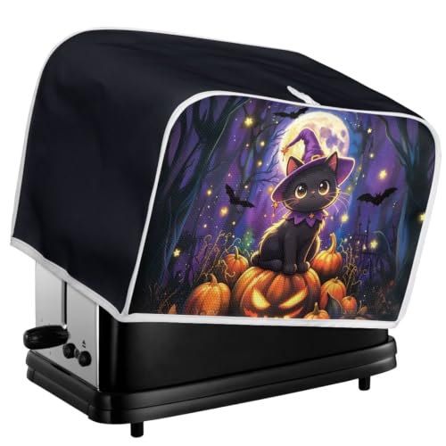 Image of Halloween Purple Pumpkin Cat 4 Slice Toaster Cover