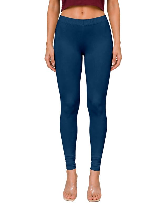 Image of TRENDMALLS Women's Microfiber Elastane Stretch Soft Churidar Length Leggings with Ultrasoft Waistband