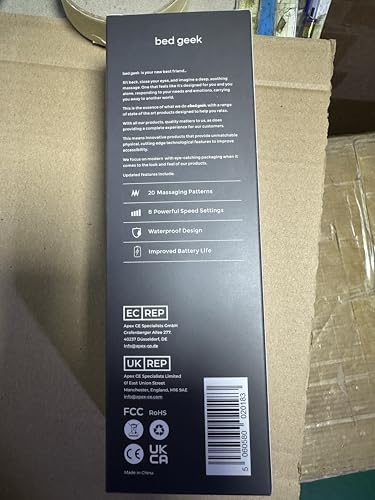bed geek Handheld Cordless Personal Wand Massager – Waterproof, USB Rechargeable, 20 Vibration Patterns, 8 Speeds, Memory Feature, Skin-Soft Silicone for Ultimate Relaxation Tool