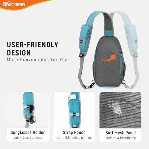 Image of SKYSPER Sling Bag RFID Cross Body Bag Recycled Crossbody Backpack Travel Daypack
