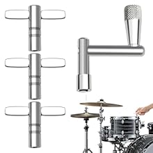 Premium Materials: Our drum key tool are made of high-quality metal, which makes these drum wrenches sturdy yet lightweight. Drum tuning key wrench can be used for a long time without deformation. Package Included: You will receive 3 T-shaped drum ke...