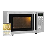 Exquisit Mikrowelle UMW 800 G-3 Inox / 800 Watt / Grill 1000 Watt / Unterbau-Mikrowelle / 20L / Edelstahl, Inoxlook