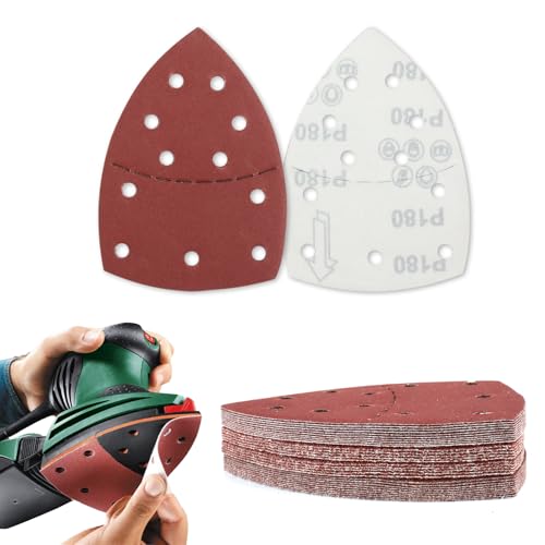 30 Pcs 180 Grits Sanding Pads Mouse Sander Pads Hook and Loop Sandpaper