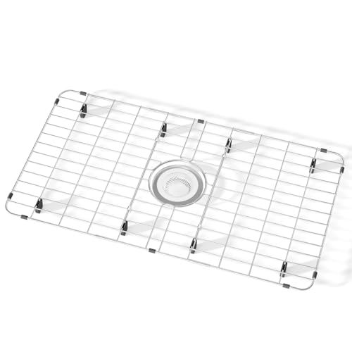 Sink Protectors for Kitchen Sink, Sink Grate Grid for Bottom of Sink, Metal Sink Rack, Bottom Basin Rack, Stainless Steel, 28" x 15" by KIKIBRO - Used condition - US$39.71