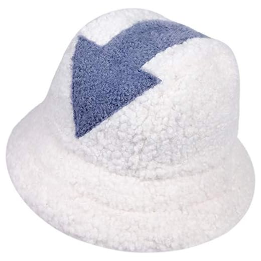 Women Winter Avatar Appa Fluffy Bucket Hat Cute Costume Dress Up Cap Hats Warm Outdoor Fisherman Cap Blue