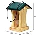 dobar® 90061FSCe Vogelfutterhaus Hängend - Kleines Vogelhaus Futtersilo - Futtersäule Massivholz - Futterstation für Wildvögel - Futterhaus für Garten/Terrasse/Balkon - 16 x 16 x 24 cm - Grün