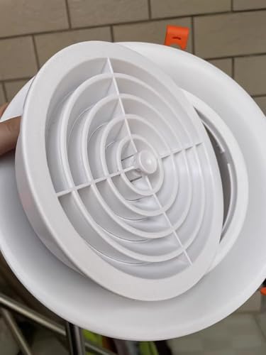 HDYZJQ respiraderos Cubiertas para Rejillas De Ventilación, Anillo Difusor Redondo De Plástico para Salida De Aire/Tapa De Rejilla con Persianas para System De Climatización(White,165mm (6 1/2in))