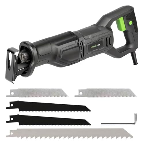 GALAX PRO 120V Reciprocating Saw, 6.0 Amp Variable Speed Corded Reciprocating Saw with1-1/8' Stroke Length, 2800RPM and 6' Max for Wood, Metal, PVC Pipe Cutting