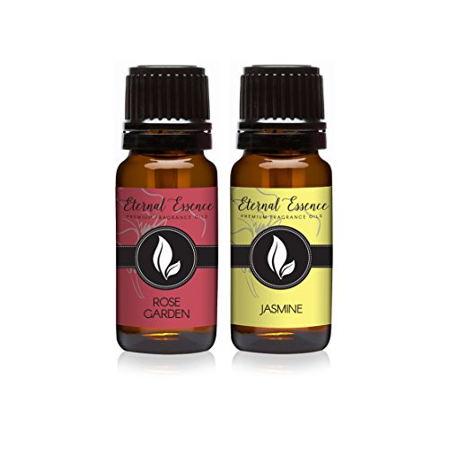Image of Eternal Essence Oils 2 Pack 10ml Premium Fragrance Oil - Rose Garden & Jasmine - for Candle, Soap Making, Aromatherapy, Diffusers, Home Care, & Humidifiers