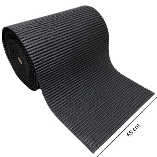 Passadeira Antiderrapante Cozinha 2 M X 65 Cm - Emborrachado (Preto 65 cm)