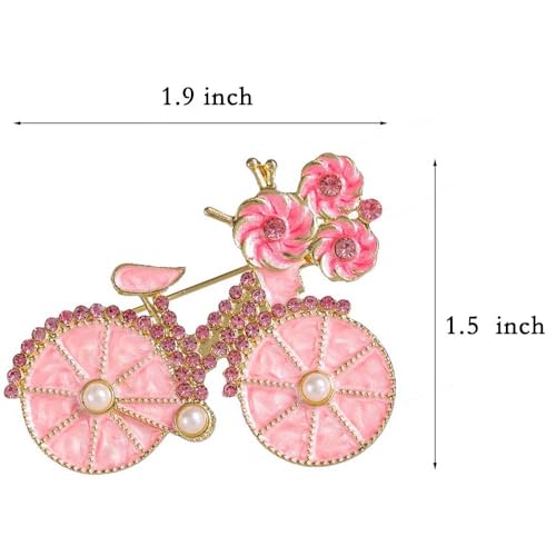 Image of BeeGift Brooch Pin for Women Bicycles Brooch with Created Crystal Rhinestones Brooches and Pins