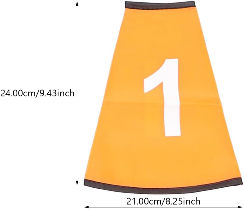ibasenice 10 Pack Numbered Cone Sleeves, Polyester Training Cone Covers | for Soccer Football and PE Drills, Reusable Coaching Station Markers, Cones Not Included Fits 9.25X7.08In Training Cones