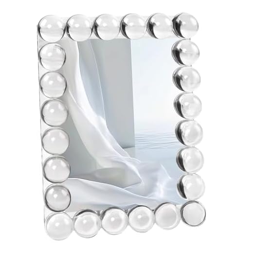 SAAEH SWWH 5x7 Clear Bubble Crystal Picture Frame,with 24 Clear Balls,Crystal Standing Photo Frame,Exquisite Desk Craft,Vertical Display,for Office and Home