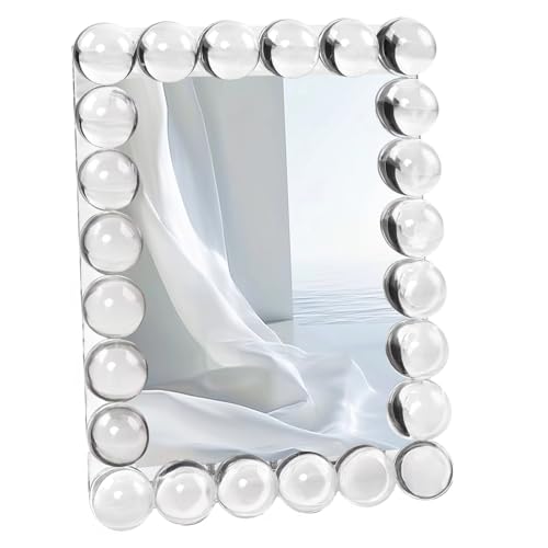 SAAEH SWWH 5x7 Clear Bubble Crystal Picture Frame with 24 Clear Balls Crystal Standing Photo Frame Exquisite Desk Craft Vertical Display for Office and Home