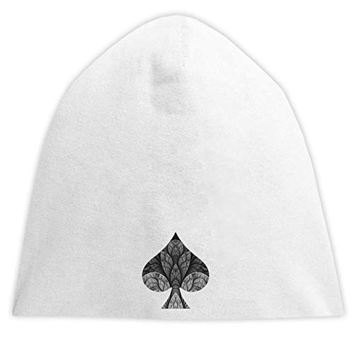 Ace of Spades Poker Player Graphic Beanie Hood Unisex Breathable Cap Hat Comfortable Jersey One Size White