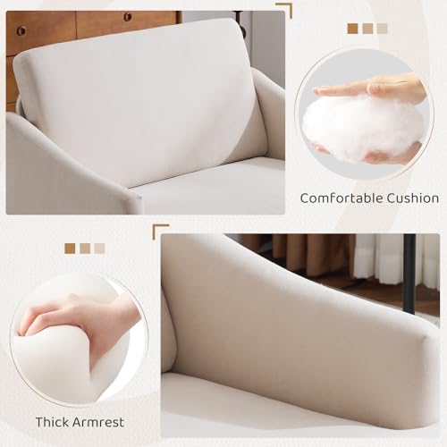 Sillón plegable de tela terry beige miniatura 6
