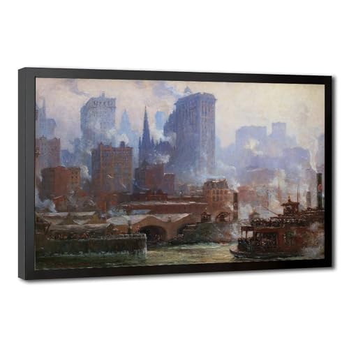 Impression sur toile The Wall Street Ferry Slip cadre bois Colin Cooper