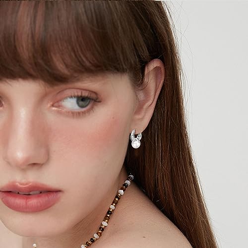 Gold Hoop Earrings for Women Pearl Earrings Lightweight Teardrop Hoop Earrings Paperclip Drop Dangle Earrings 14K Gold Plated Large Oval Pull Huggie Hoop Earrings Simple Everyday Jewelry Gifts3