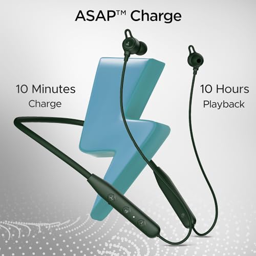 Image of boAt Rockerz 109 Bluetooth Neckband with 40 hrs Playback,ENx Technology, Beast Mode (60ms), Magnetic Buds, Dual Pairing, ASAP Charge, IPX5 Water Resistance(Fern Green)