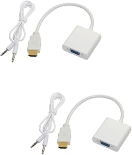PartyKindom 2Pcs Conversor De Vídeo Conversor De Áudio Para Conversor Vga Para Conversor Vga Conversor De Definição Para Cabo Adaptador Vga Para Adaptador Vga Com Áudio 1080P Linha De