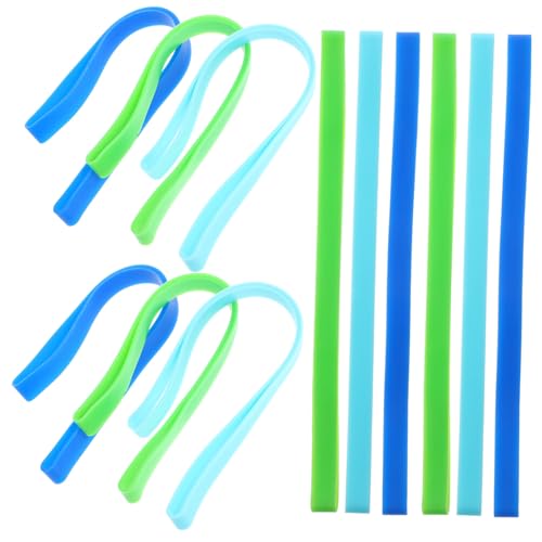 UTHCLO 12個扁平型シリコンラバーバンド 耐久性大きめゴムバンド 弁当箱 ノート 書類整理用収納バンド 柔らかく伸縮自在 家 学校 オフィス対応