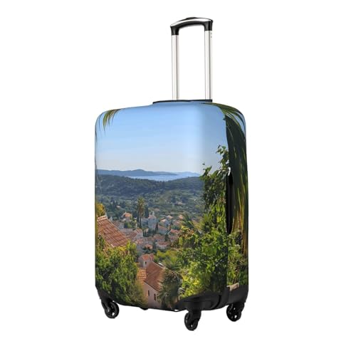 Street Scenery Elastic Travel Luggage Cover, Washable Spandex Suitcase Protector, Anti-Scratch Fits 18-32 Inch2