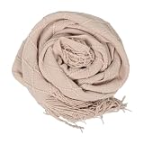Beavorty Bettläufer für Einzelbett 1,2m aus Stoff, Beige, mit Quasten
