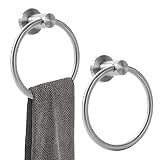 Orlif Towel Ring Brushed Nickel for Bathroom，SUS 304 Heavy Duty Stainless Steel Hand Towel Holder R