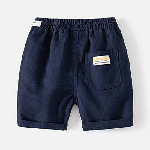 Toddler Boys Cargo Pants Casual Elastic Waist Pull On Trousers Sports Workout Pants Kids Jogger (Navy #2, 3-4 Years)3