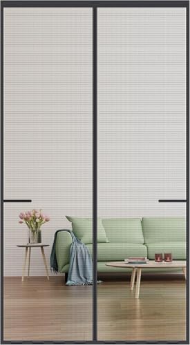 Ajiteogy Puerta Mosquitera Magnética de 90x210cm, Cortina para Puerta Exterior Sin Taladrar, Cierre Magnético Automático, Adecuada para Puerta de Salón,Balcón,Corredera.