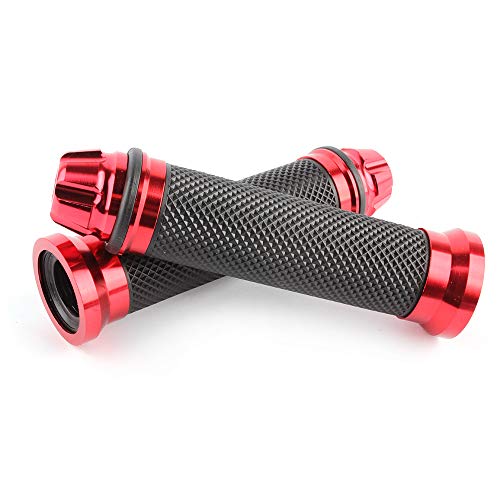 Motorcycle 7/8" Cnc Hand Grips Aluminum Rubber Gel Handlebar For Sport Bike(Red) #TOP1
