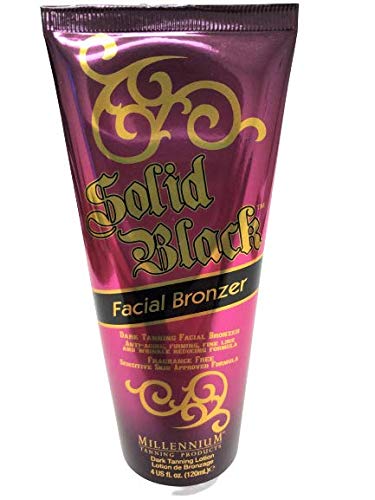 Millennium-Tanning-Solid-Black-FACIAL-BRONZER-Anti-Aging-Firming-Dark-Tanning-Lotion-4-oz Millennium Tanning Solid Black Facial Bronzer, Skin-Firming Tanning Lotion for Face, 4 ounces