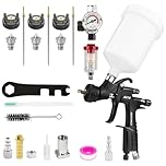 BENTOHKLE A610 LVLP Air Spray Gun with 1.3/1.5/1.7mm Nozzles& Air Gauge, R500 Automotive Paint Gun Sprayer for Car, House Painting, Industrial Coating