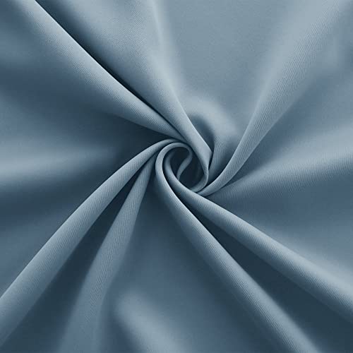 Light Blue Curtains 96 Inches Long For Living Room,Window Treatments Grommet Blackout Thermal Insulated Room Darkening Dusty Steel Gray Greyish Blue Curtain For Bedroom,52X96 Inch Length 2 Panels Set #TOP6