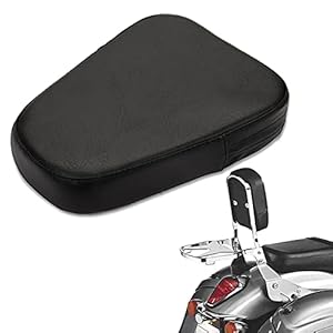 Lederen rugleuning kussen, PSLER universele motorfiets Sissy bar bagagerek rugleuning pad, passagier rugleuning pad geschikt voor de meeste motormodellen (type A)