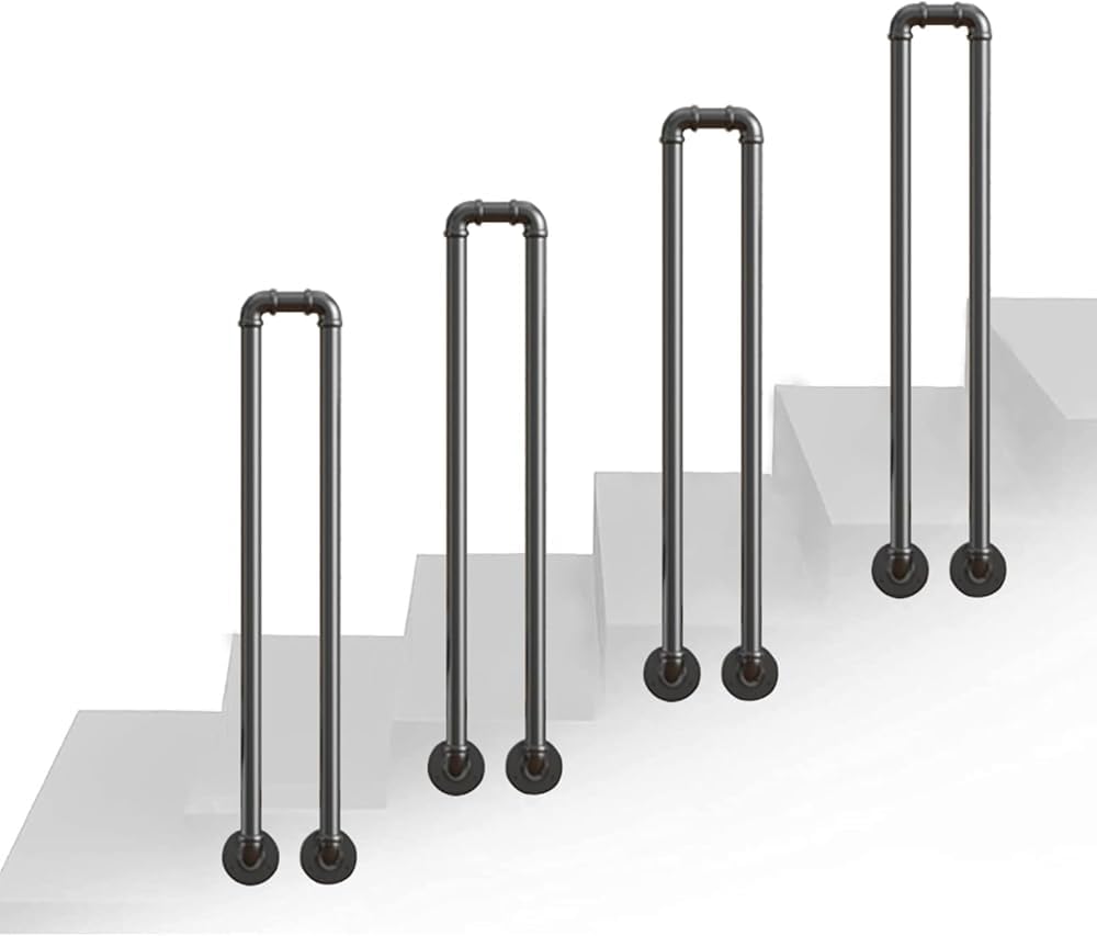 Rampe escalier robuste pour 1 à 2 marches en acier U 75cm