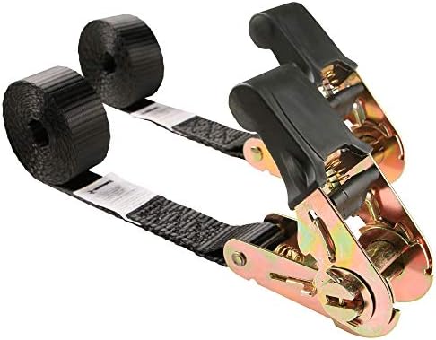 Endless Ratchet Tie Down Straps,Durable Nylon Black Strap Down Ratcheting Securing Straps,Heavy Duty Cargo Tie Downs,Track Spring Fittings,Cargo Straps for Trailer Loads,Motorcycle,Kayak,7ft-2Pack