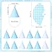 CrystalSylara 12 Pcs Mini Party Hats for Stuffed Animals, Felt Cone Hats with Pom Poms Baby Blue Polka Dot Checkered Mini Birthday Party Hat for Dolls Small Dogs Cats Birthday Holiday Pet Accessories