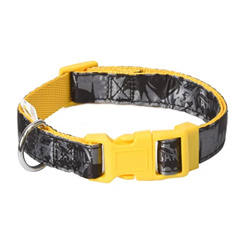 DC Comics Collar de Perro Vintage de Batman, Amarillo Medio, Collar de Perro de Batman con Licencia Oficial de DC Comics | Collar de Perro Mediano para Perros medianos con Anillo en D, Ropa y