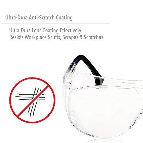 Uvex Ultra-Spec 2001 Otg (Over-The Glass) Visitor Specs Safety Glasses With Clear Ultra-Dura Anti-Scratch Lens (S0112) #TOP4
