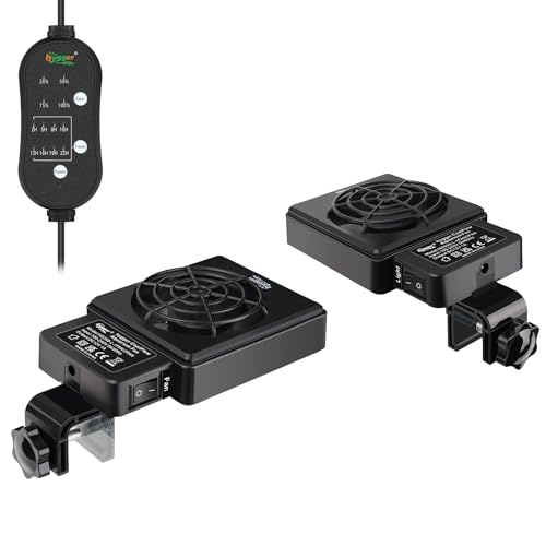 hygger Adjustable Aquarium Cooling Fan with Timer, 2 Fans