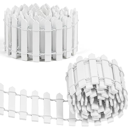 Aolso Valla deJardín en Miniatura Valla de Madera, Valla en Miniatura Flexible, Valla de Madera en Miniatura Valla de Jardín en Miniatura Decoración de Jardín Valla de Madera，Decoraciones Bricolaje