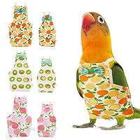 SUPERFINDINGS 6 Stück 6 Arten Vogel Fluganzüge Windeln Wiederverwendbare Papageienwindel Mit Waschbarem Wasserdichtem Süßem Urin Neoprenanzug Kostüm Für Papageien Nymphensittiche Heimvögel