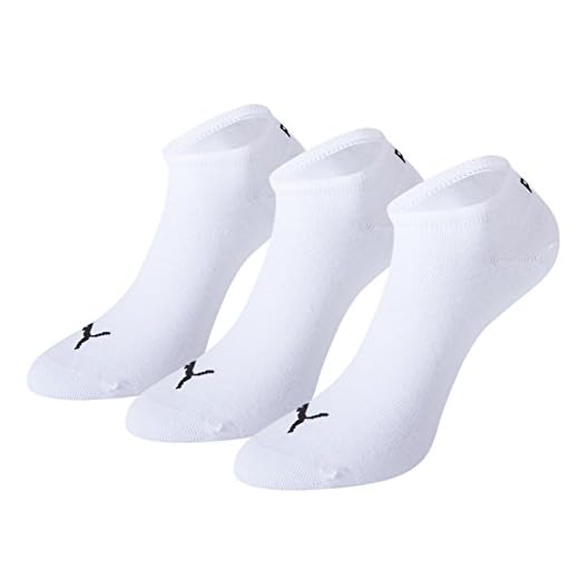 PUMA Damen Unisex Sneaker Plain 3p Socken, Weiß, 35/38 EU 3 PUMA Damen Unisex Sneaker Plain 3p Socken, Weiß, 35/38 EU