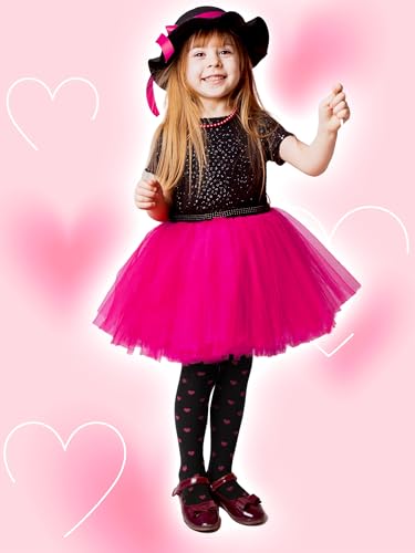 Image of Fourluoo Girls Tights Colorful Pantyhose Soft Thigh High Sock Jacquard Seamless Dance Legging Flower Girl Sock for 4-12 Years