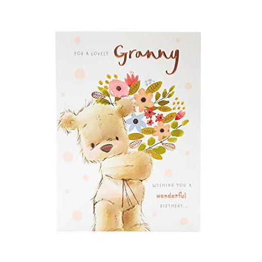 UK Greetings Tarjeta de cumpleaños para abuela con diseño de oso de peluche, multicolor, 26 x 0,3 x 14,6 cm