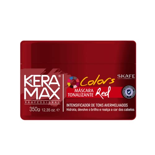 Skafe - Linha Keramax (Colors) - Mascara Tonalizante Red (Tons Avermelhados) 350 Gr - (Keramax (Colors) Collection - Red Toning Mask (Redish Shades) Net 12.34 Oz)