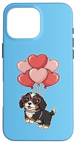 Cute Womens Girls Valentines Day Heart Bernedoodle Dog Lover �X�}�z�P�[�X iPhone 16 Pro Max �p